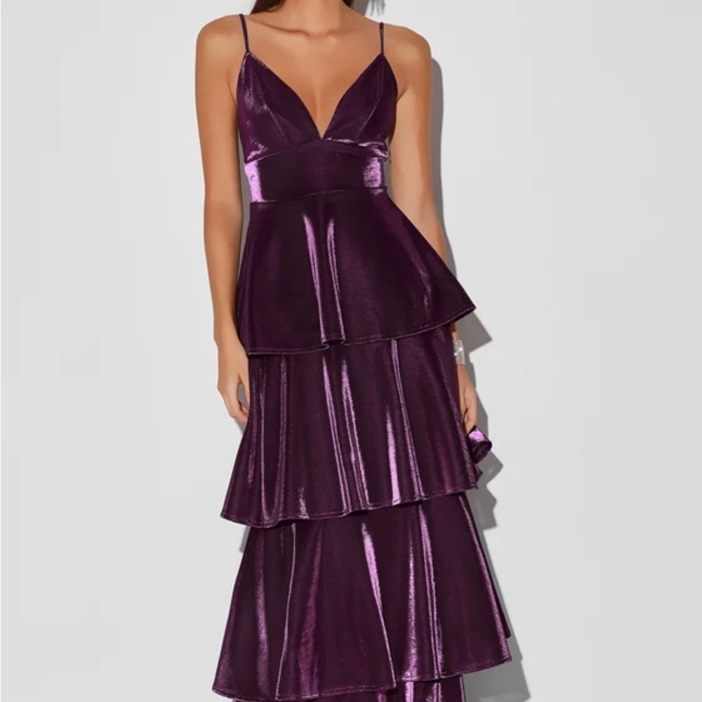 Elegant Purple Tiered Dress